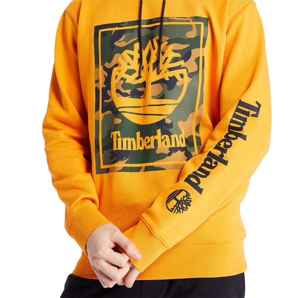 Hanorac Timberland Barbati Portocalii - Camo Tree-Logo Hoodie - Romania - LQRSTN592